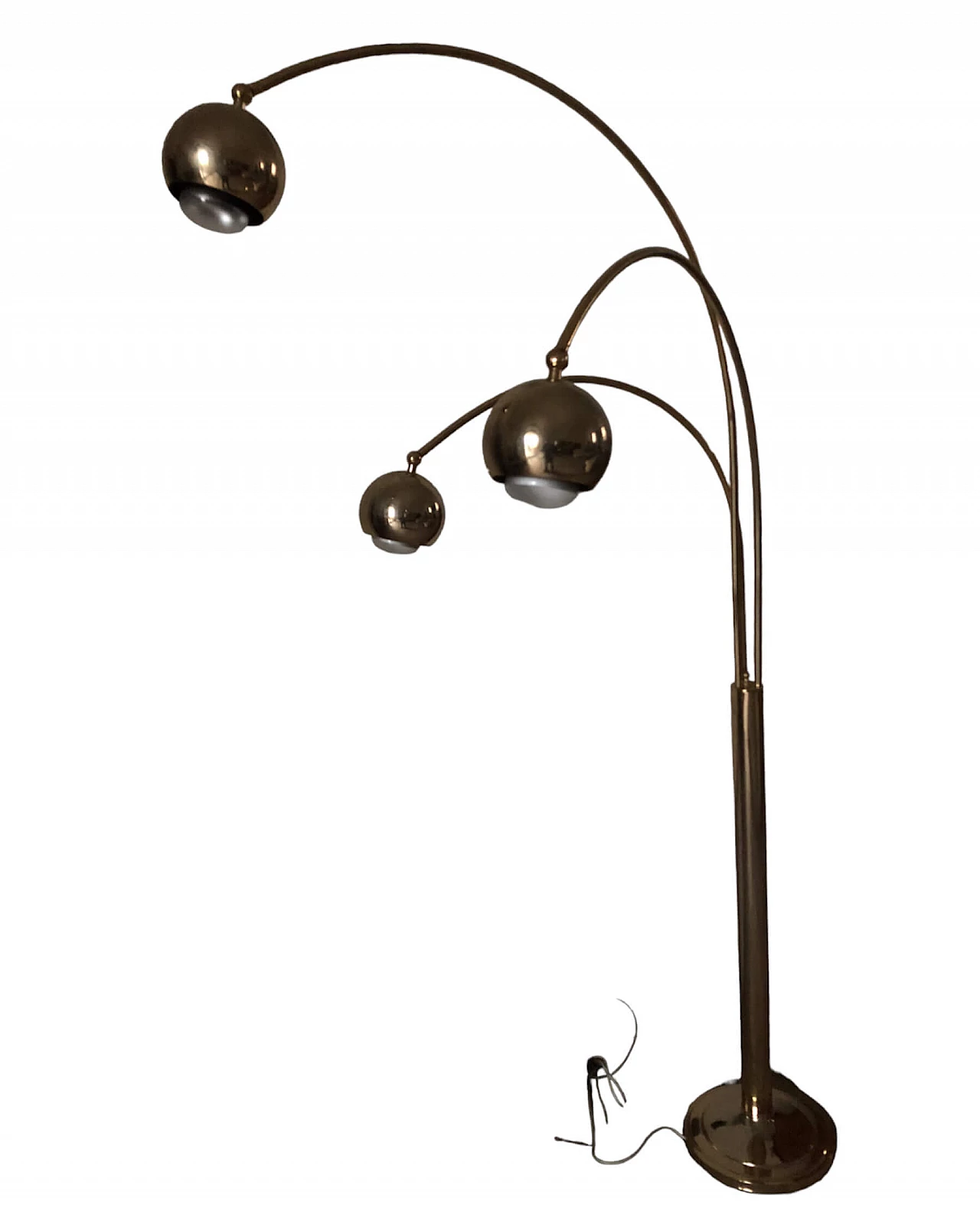 3-light brass lamp in the Reggiani style, 1970s 2