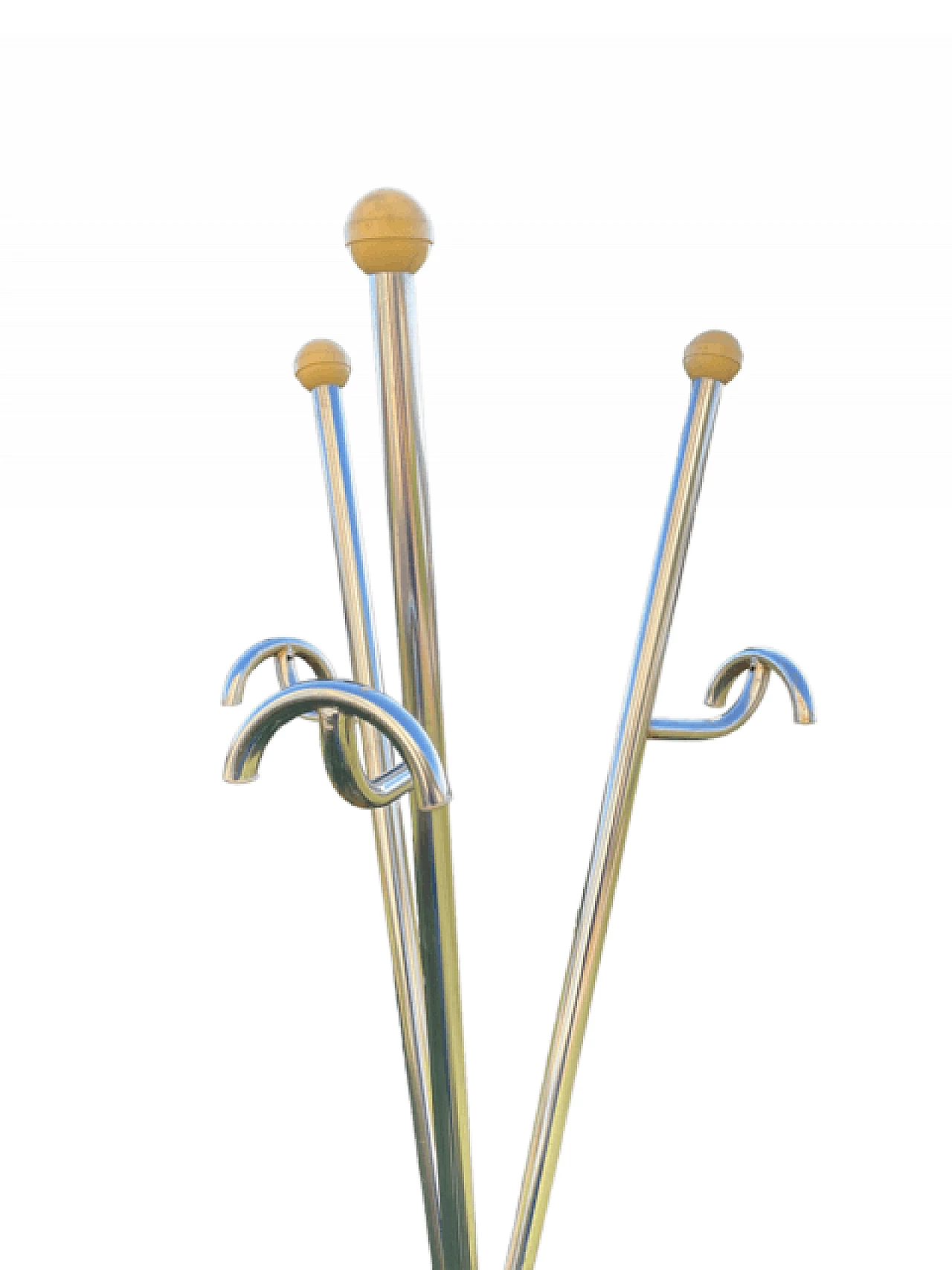 Appendiabiti a tre bracci in metallo cromato, anni '70 3