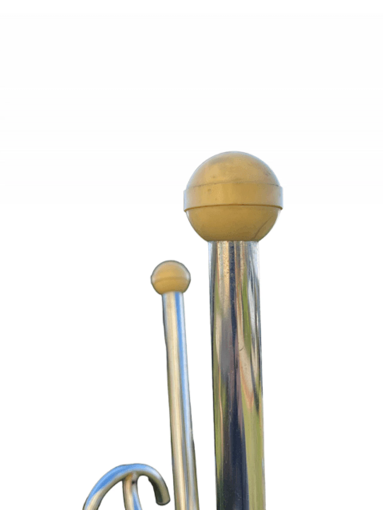 Appendiabiti a tre bracci in metallo cromato, anni '70 4