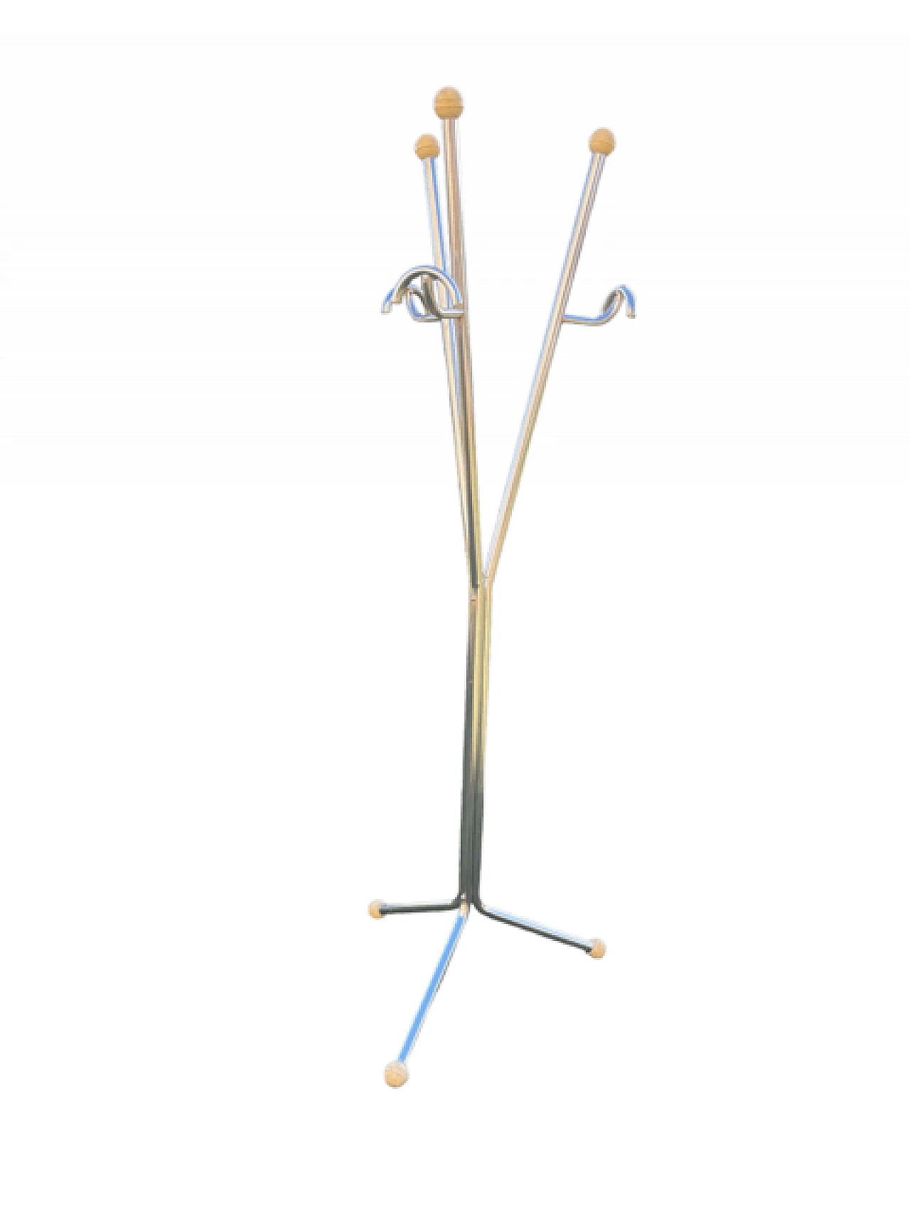 Appendiabiti a tre bracci in metallo cromato, anni '70 6