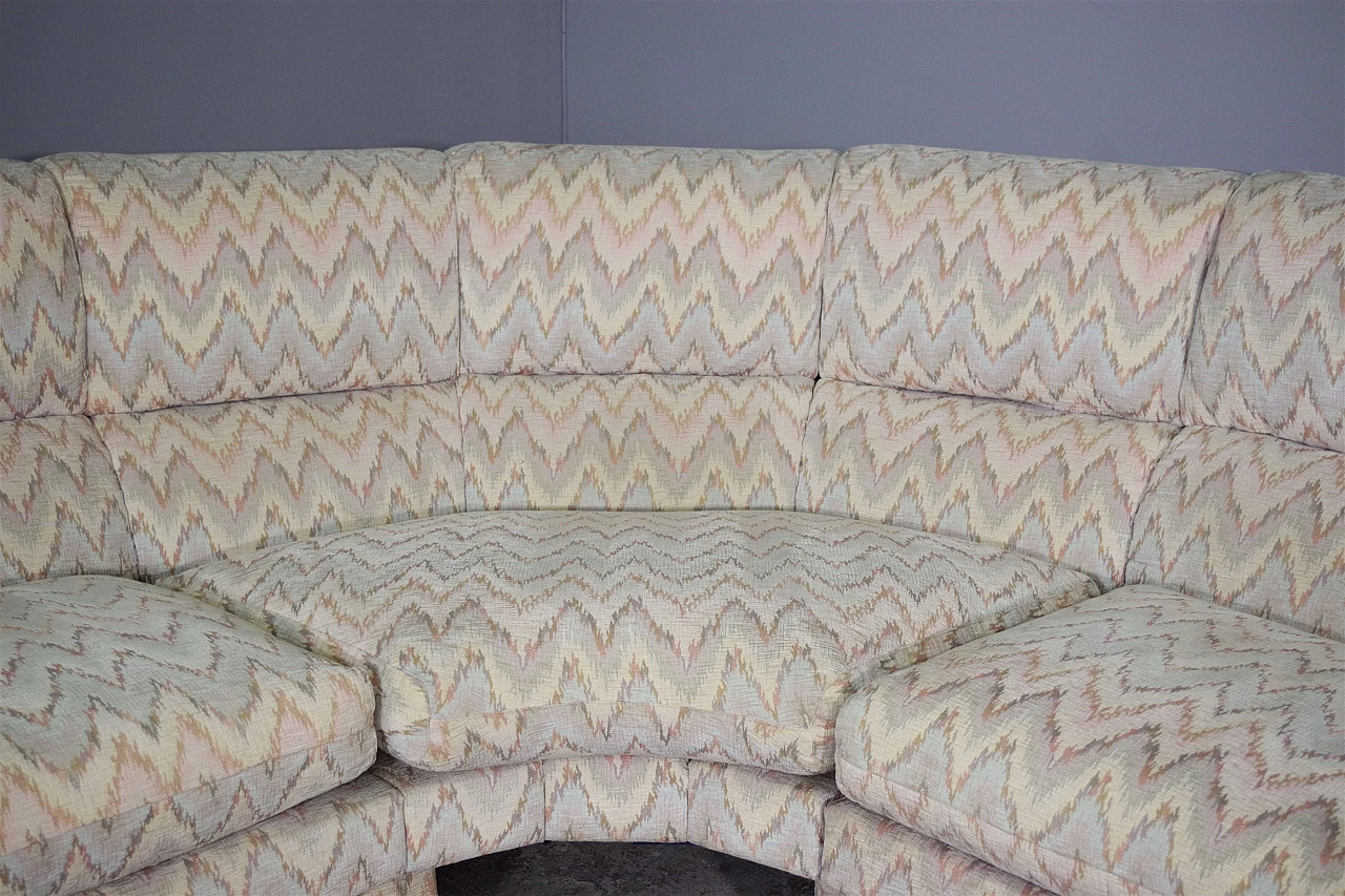 Divano in tessuto beige nello stile di Missoni, anni '70 4