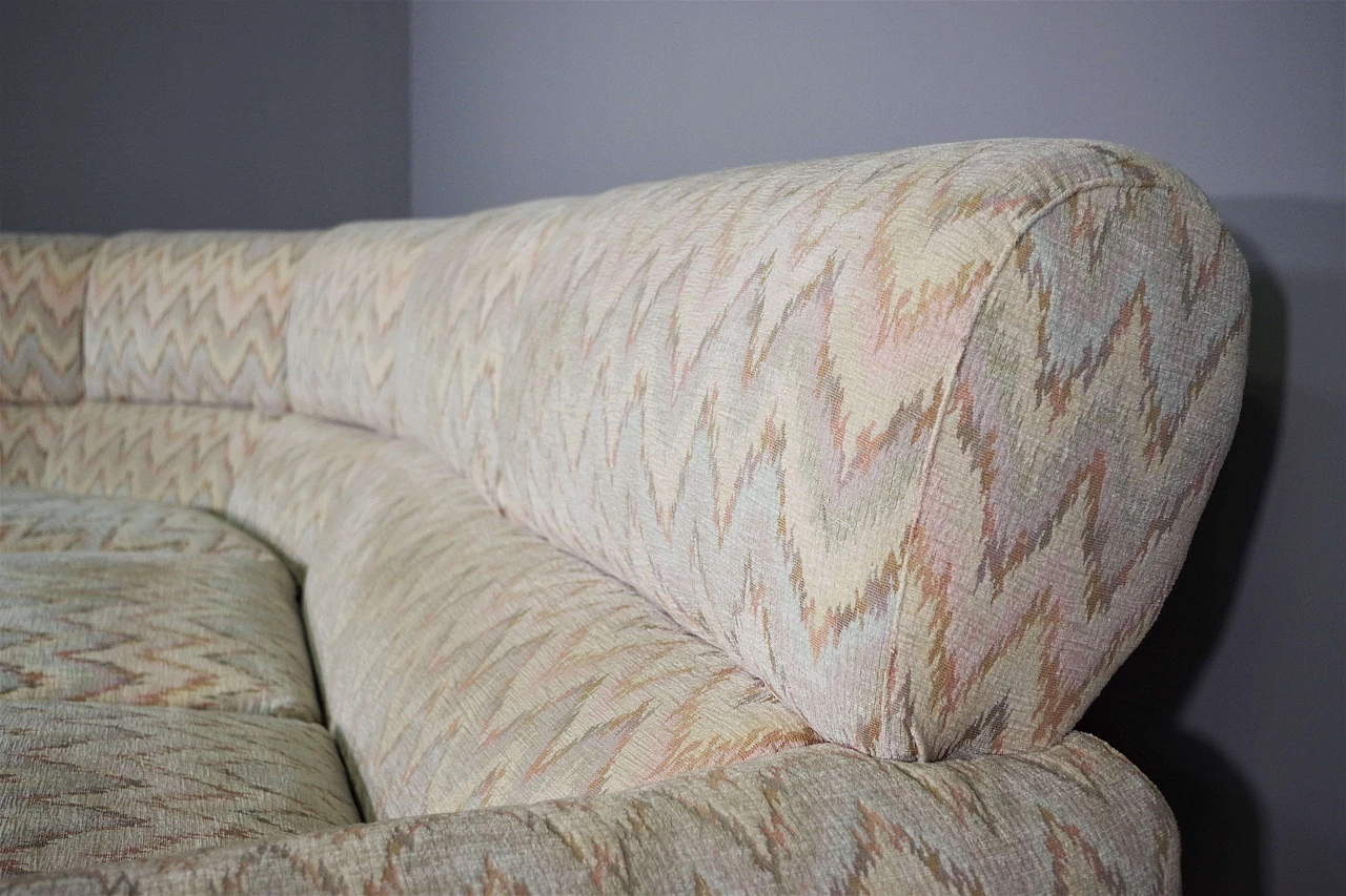 Divano in tessuto beige nello stile di Missoni, anni '70 6