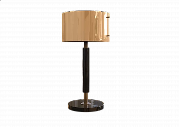 Lampada da tavolo OP4 in ottone e acrilico con base in marmo