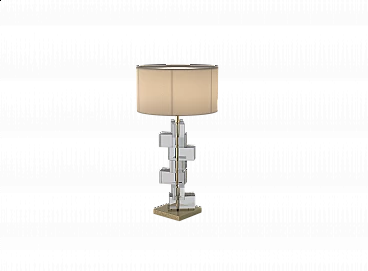 OP1 table lamp in fabric, glass and acrylic