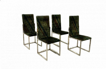 4 Sedie in metallo e tessuto Missoni per Turri, anni '70