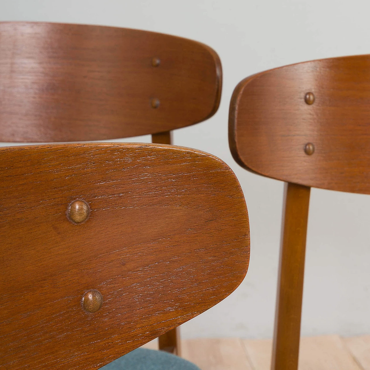 3 Danish teak chairs with wool seat for Farstrup, 1960s 11