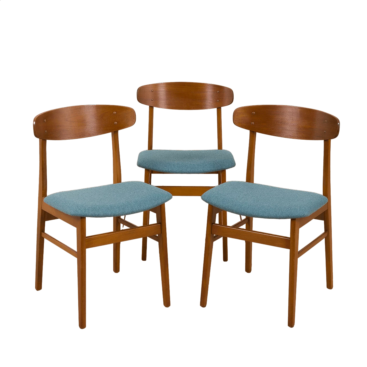 3 Danish teak chairs with wool seat for Farstrup, 1960s 12