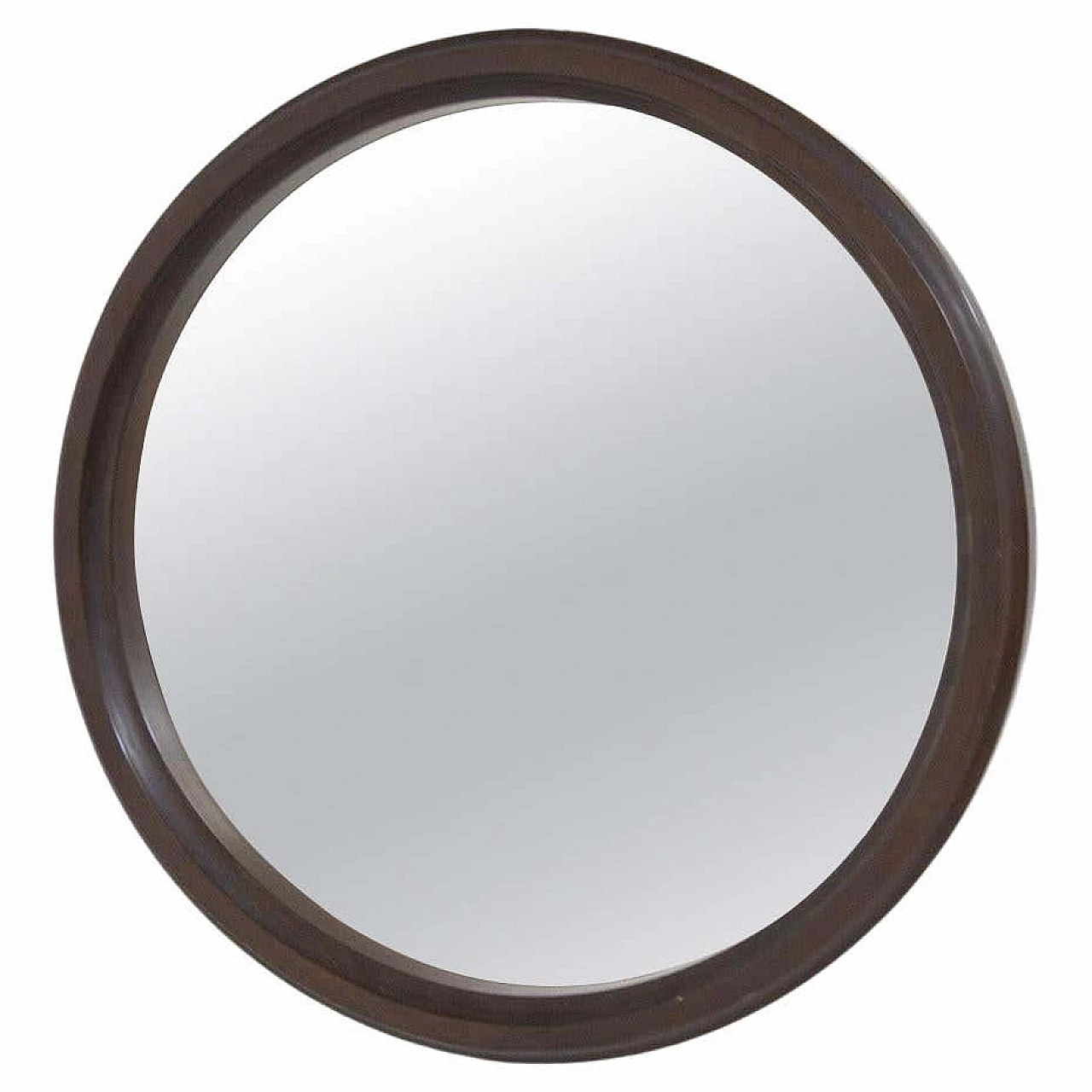 Specchio da parete rotondo in legno, anni '60 1