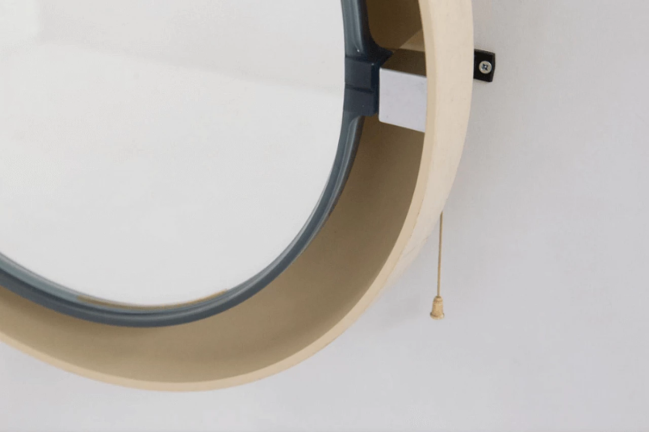 Round plastic backlit mirror by Allibert, 1970s 8