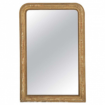 Mirror with gilded wooden frame with rounded corners, late 19th century