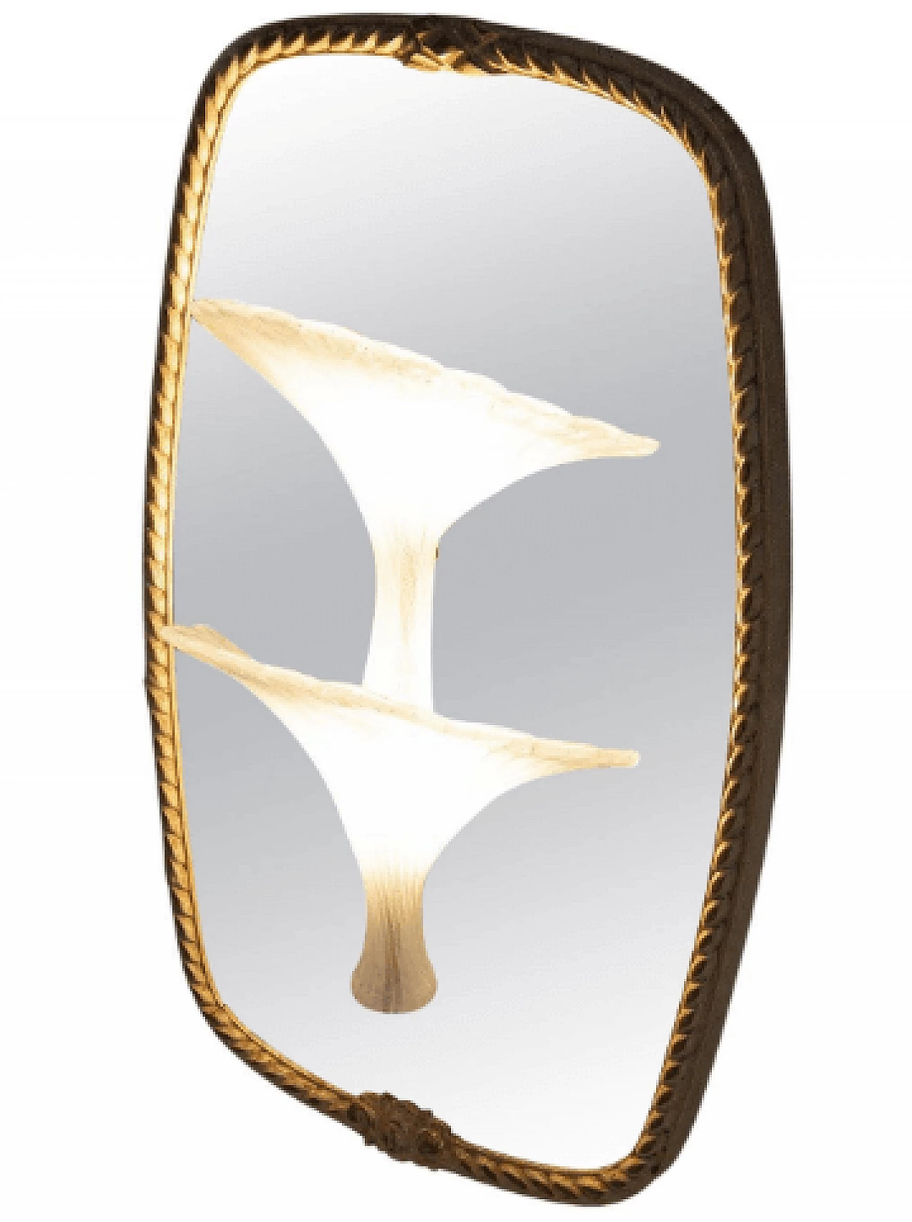 Pair of mirrors with glass sconces by Venini, 1950s 1