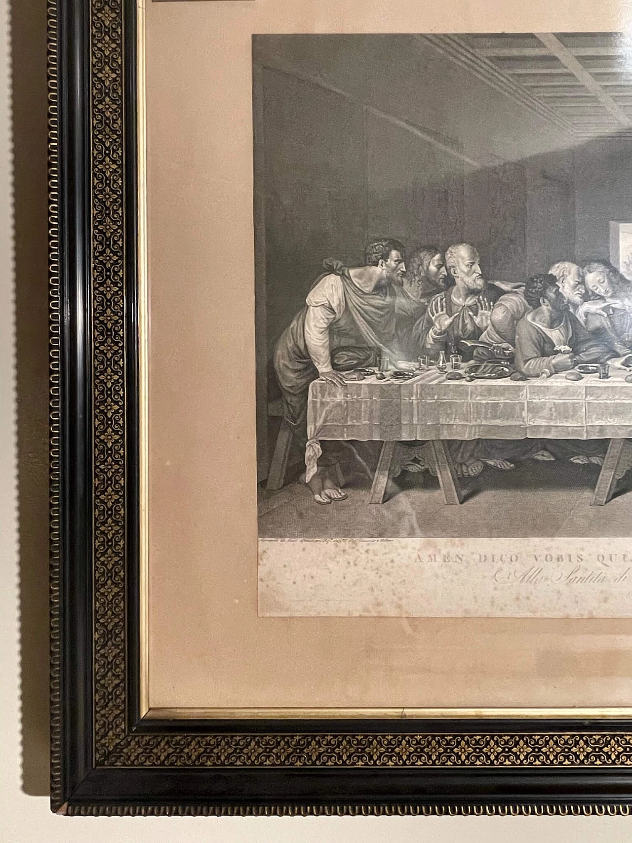 Engraving The Last Supper of Leonardo Da Vinci by Rainaldi Francesco, 18th century 3