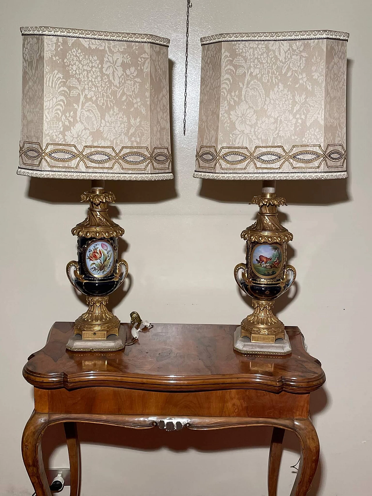 Pair of Limoges porcelain table lamps, early 20th century 1