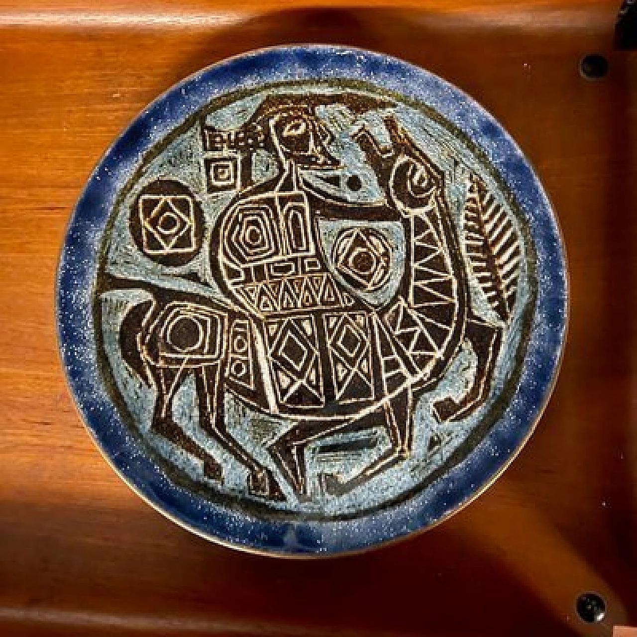 Piatto in rame smaltato di Studio Del Campo, anni '60 1