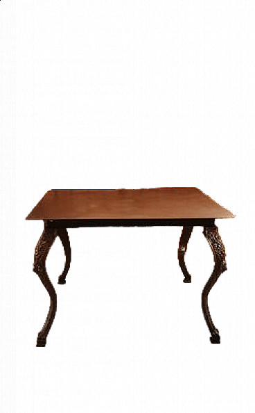 French iron table with lion feet, 1940s
