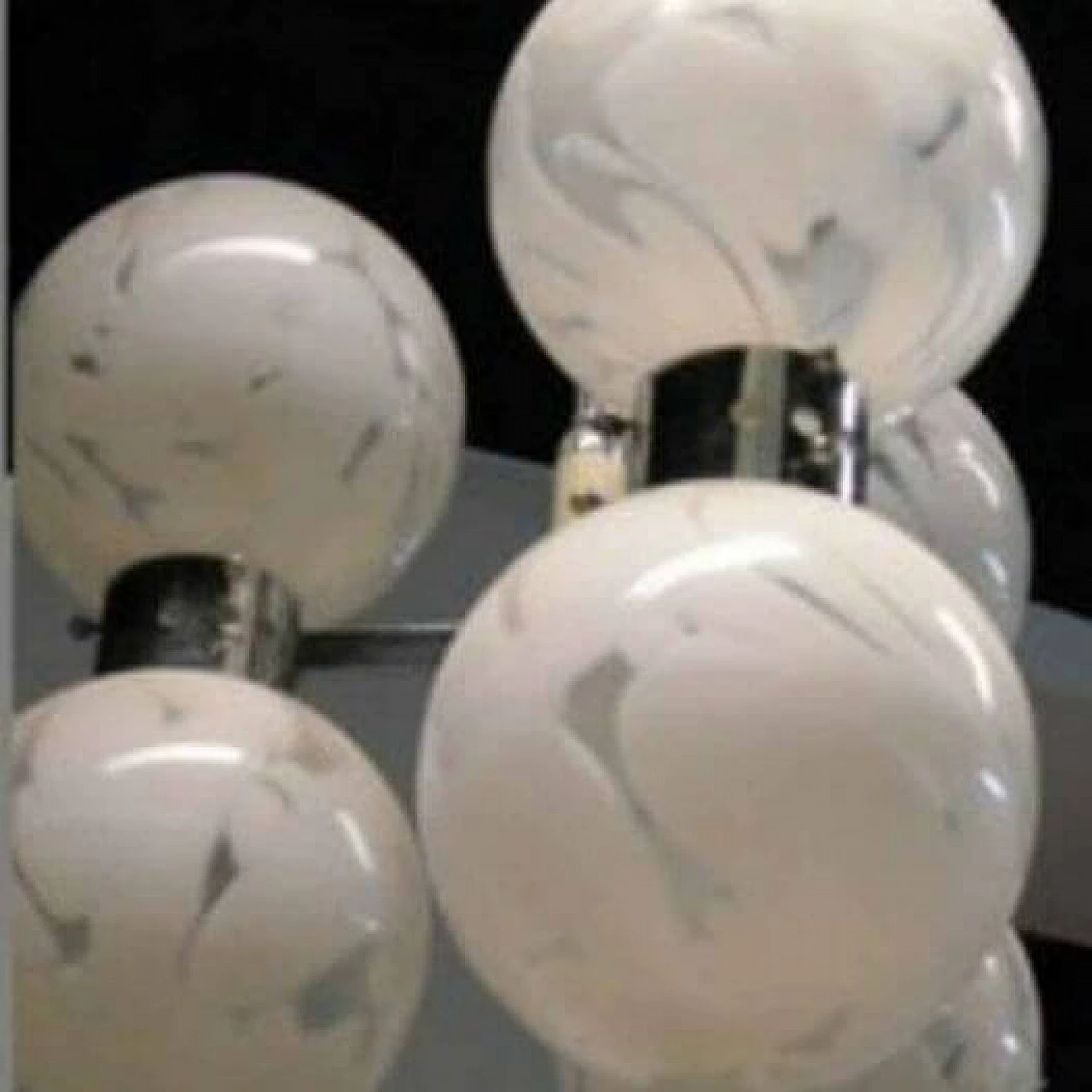 Six-light Murano glass chandelier by Carlo Nason for Mazzega, 1970s 1