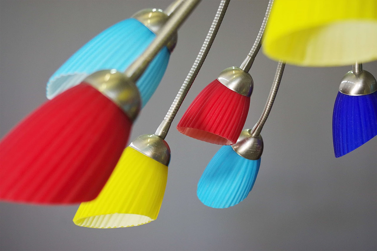 Lampadario De Majo in vetro di Murano collezione Poli Pò, anni '80 1