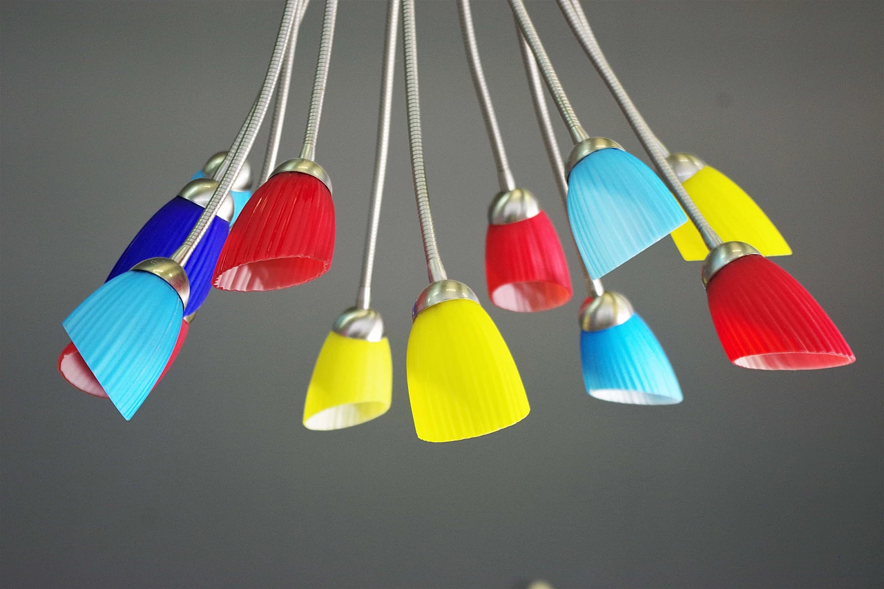 Lampadario De Majo in vetro di Murano collezione Poli Pò, anni '80 3