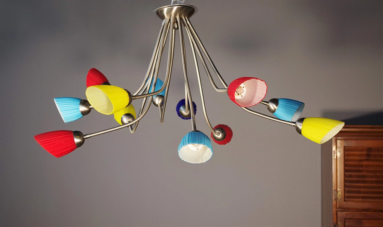 Lampadario De Majo in vetro di Murano collezione Poli Pò, anni '80 5