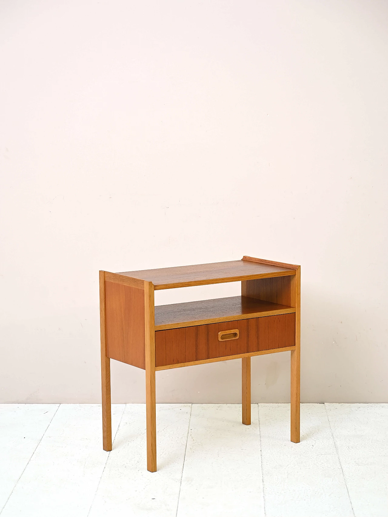Teak bedside table with drawer, 1950s 3