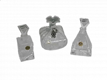 Coppia di boccette per profumo di RCR e vasetto in cristallo, anni '60