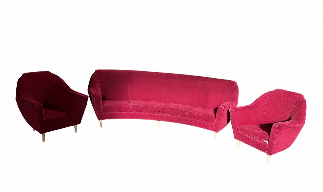 Sofa and pair of armchairs by Ico Parisi, 1950s 8