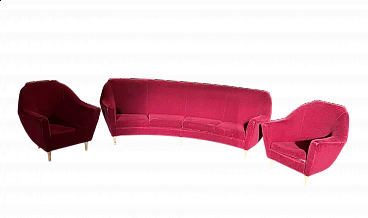 Sofa and pair of armchairs by Ico Parisi, 1950s