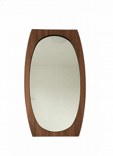 Specchio con cornice in teak di Gianfranco Frattini, anni '60