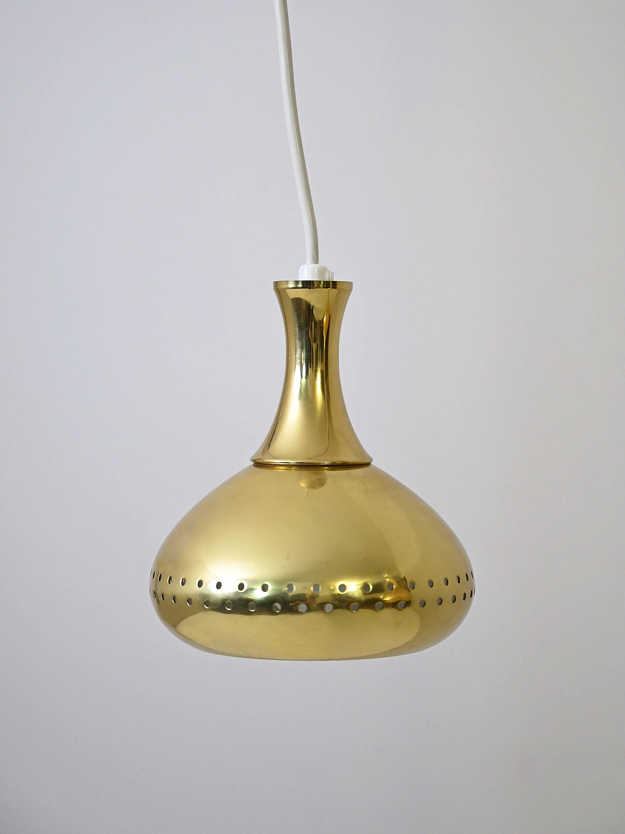 Pair of brass pendant lamps by Hans-Agne Jakobsson for Markaryd, 1950s 3