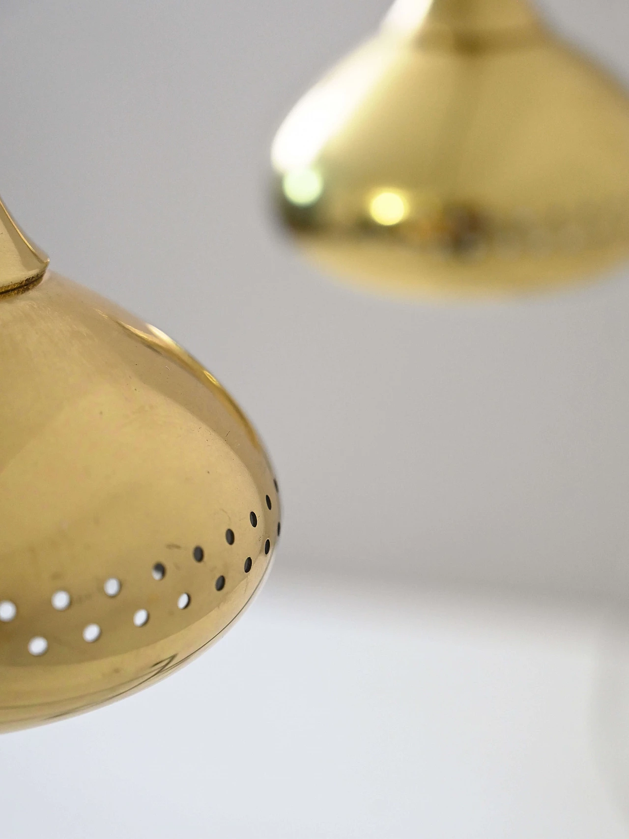 Pair of brass pendant lamps by Hans-Agne Jakobsson for Markaryd, 1950s 6