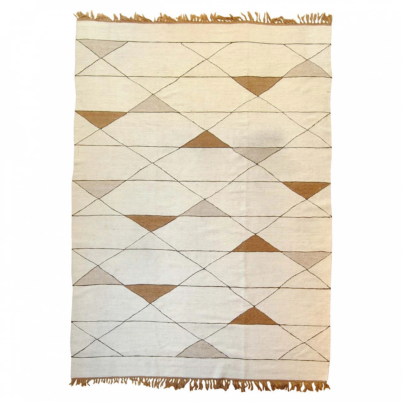 Tappeto Kilim geometrico in lana, anni '70 1