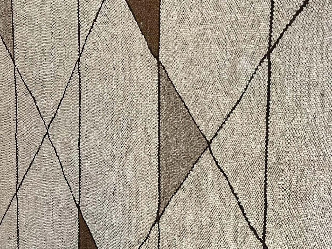 Tappeto Kilim geometrico in lana, anni '70 4