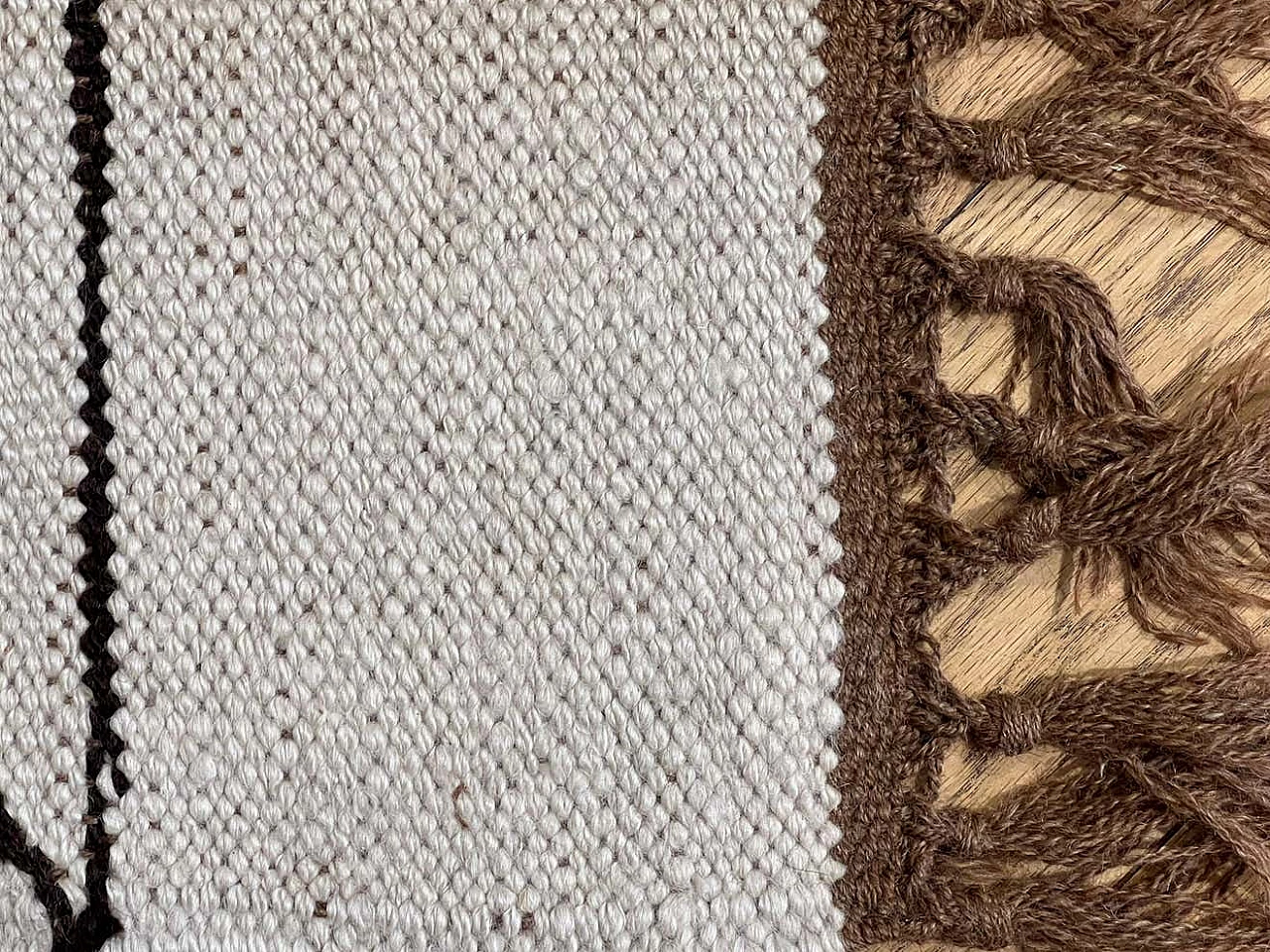 Tappeto Kilim geometrico in lana, anni '70 5