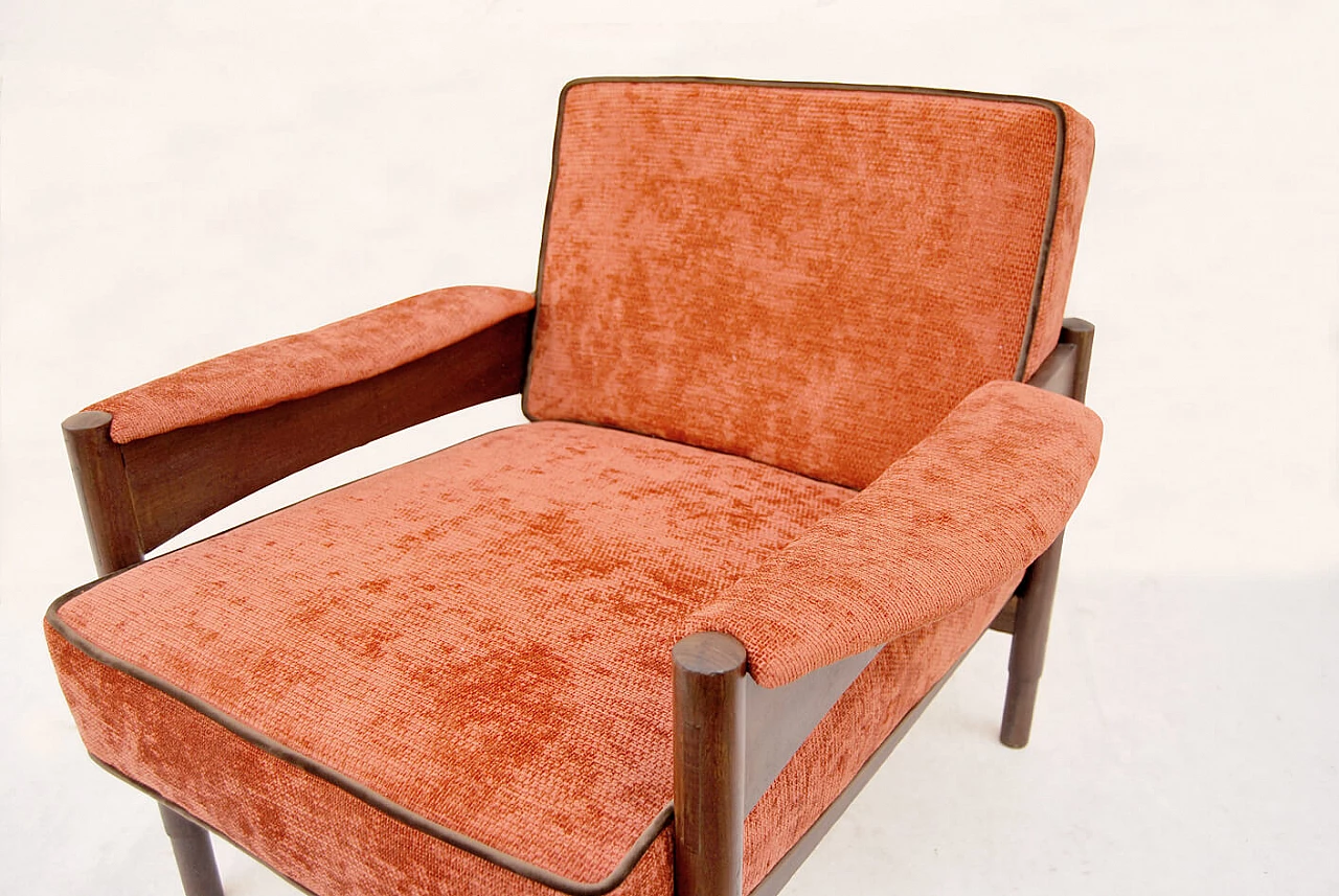 Pair of Danish armchairs with teak frame, 1950s 6