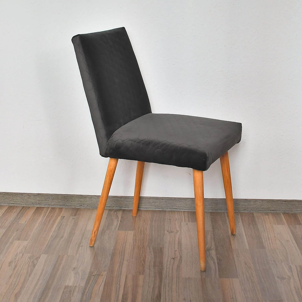Grey upholstered beech chair 200-244 for Słupskie Fabryki Mebli, 1970s 2