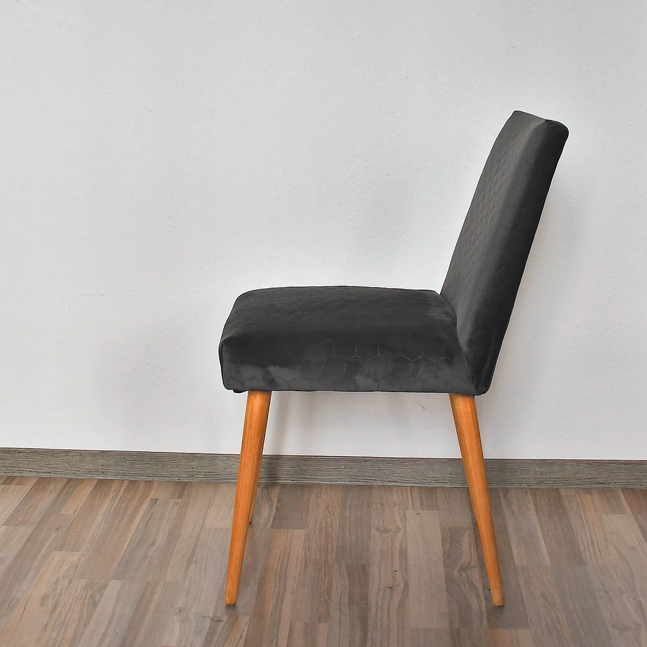 Grey upholstered beech chair 200-244 for Słupskie Fabryki Mebli, 1970s 6