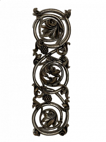 Baroque carved resin panel with metal leaves, 1990s