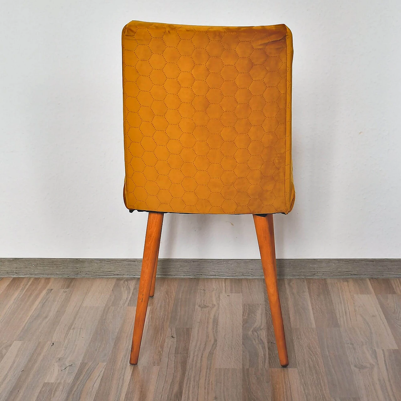 Yellow upholstered beech chair 200-244 for Słupskie Fabryki Mebli, 1970s 5