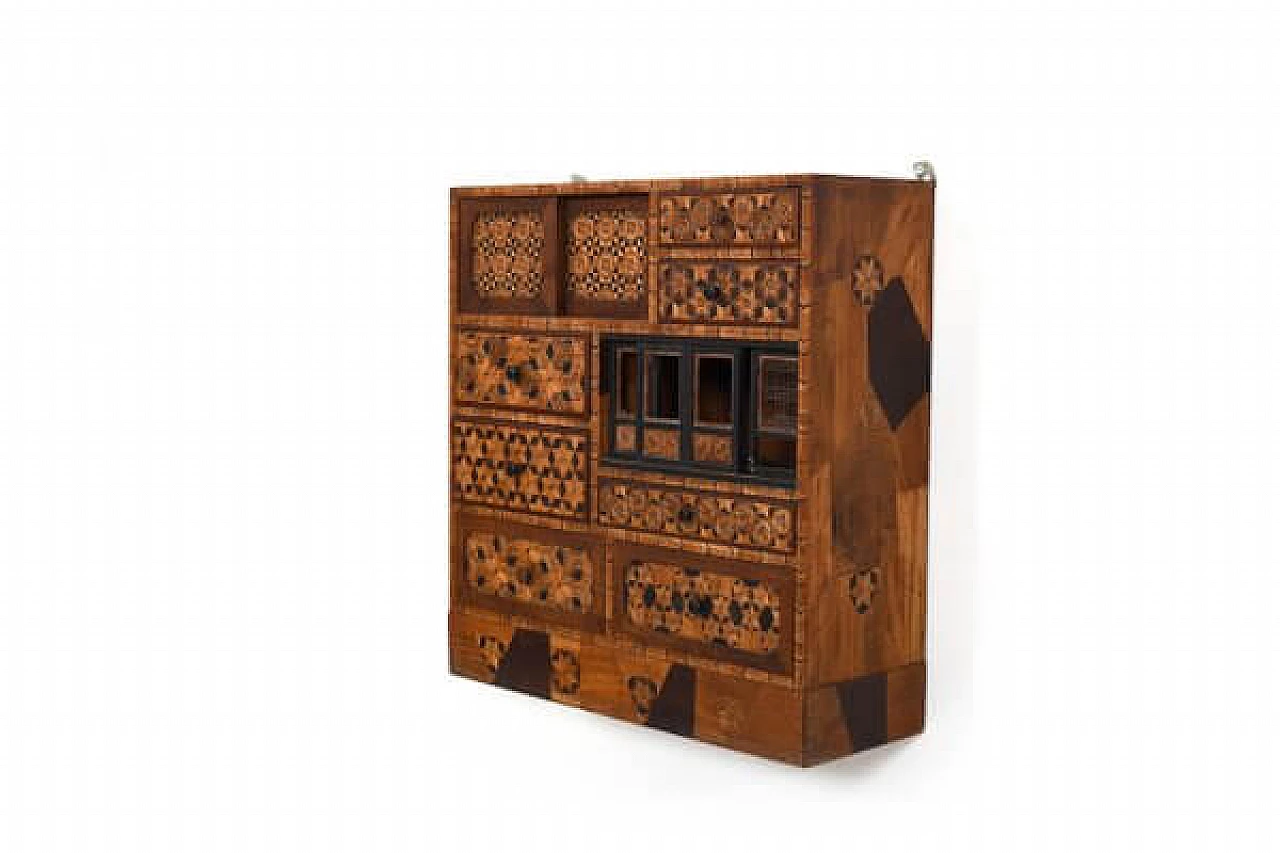 Tansu dresser in inlaid wood, 1920s 2