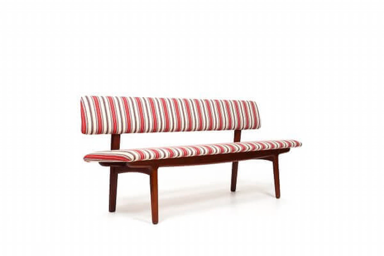 Teak and fabric bench by Ejnar Larsen and Aksel Bender Madsen, 1950s 6