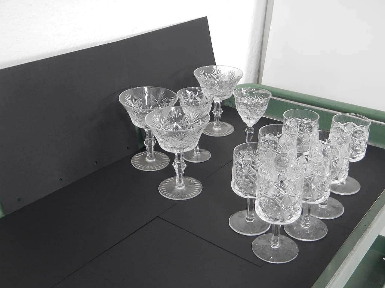 12 Crystal glasses, 1950s 2