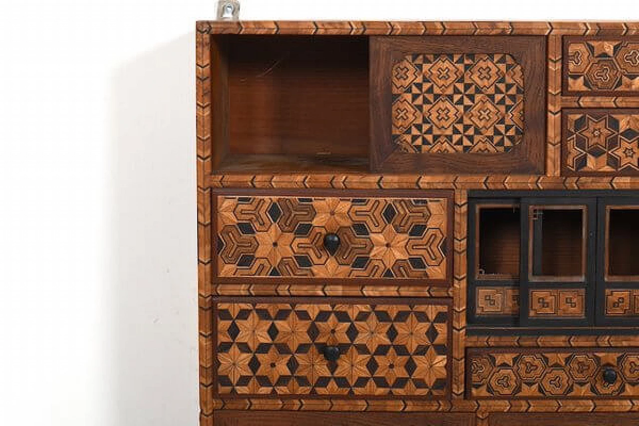 Tansu dresser in inlaid wood, 1920s 6