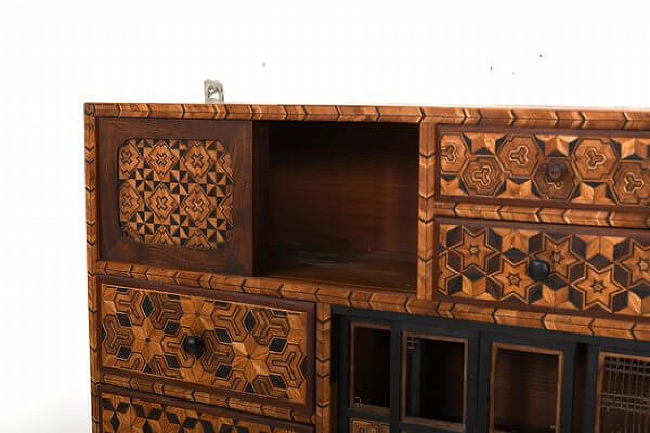 Tansu dresser in inlaid wood, 1920s 7