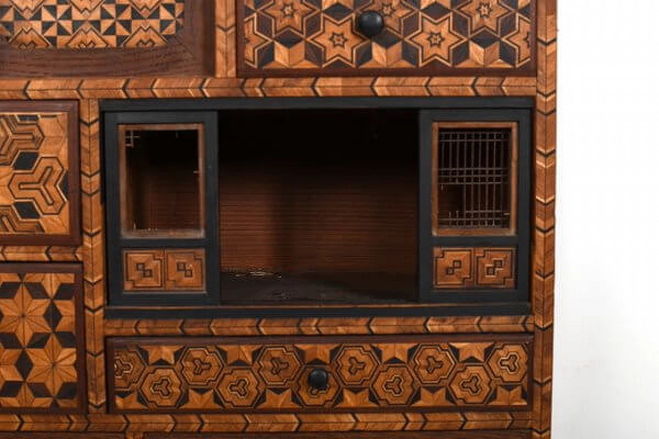 Tansu dresser in inlaid wood, 1920s 8