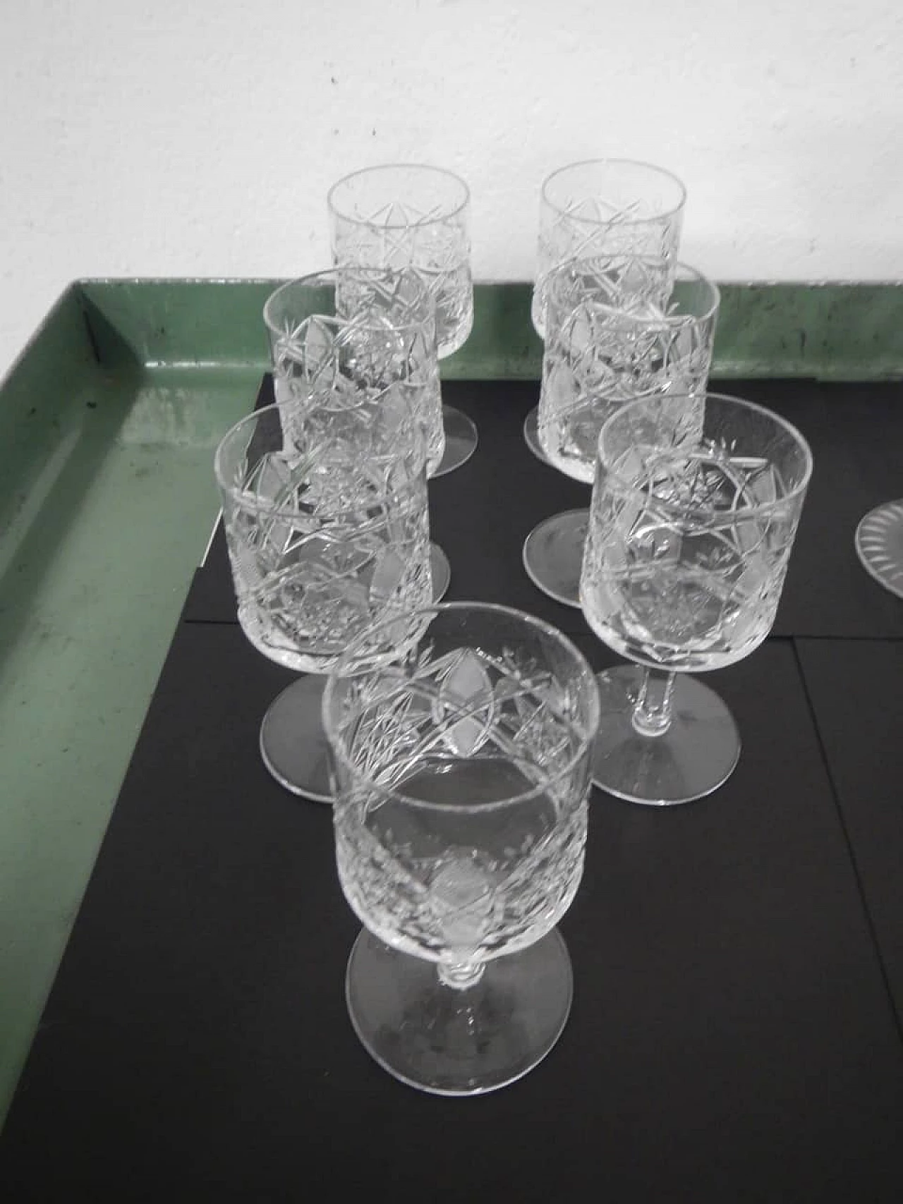12 Bicchieri in cristallo, anni '50 5