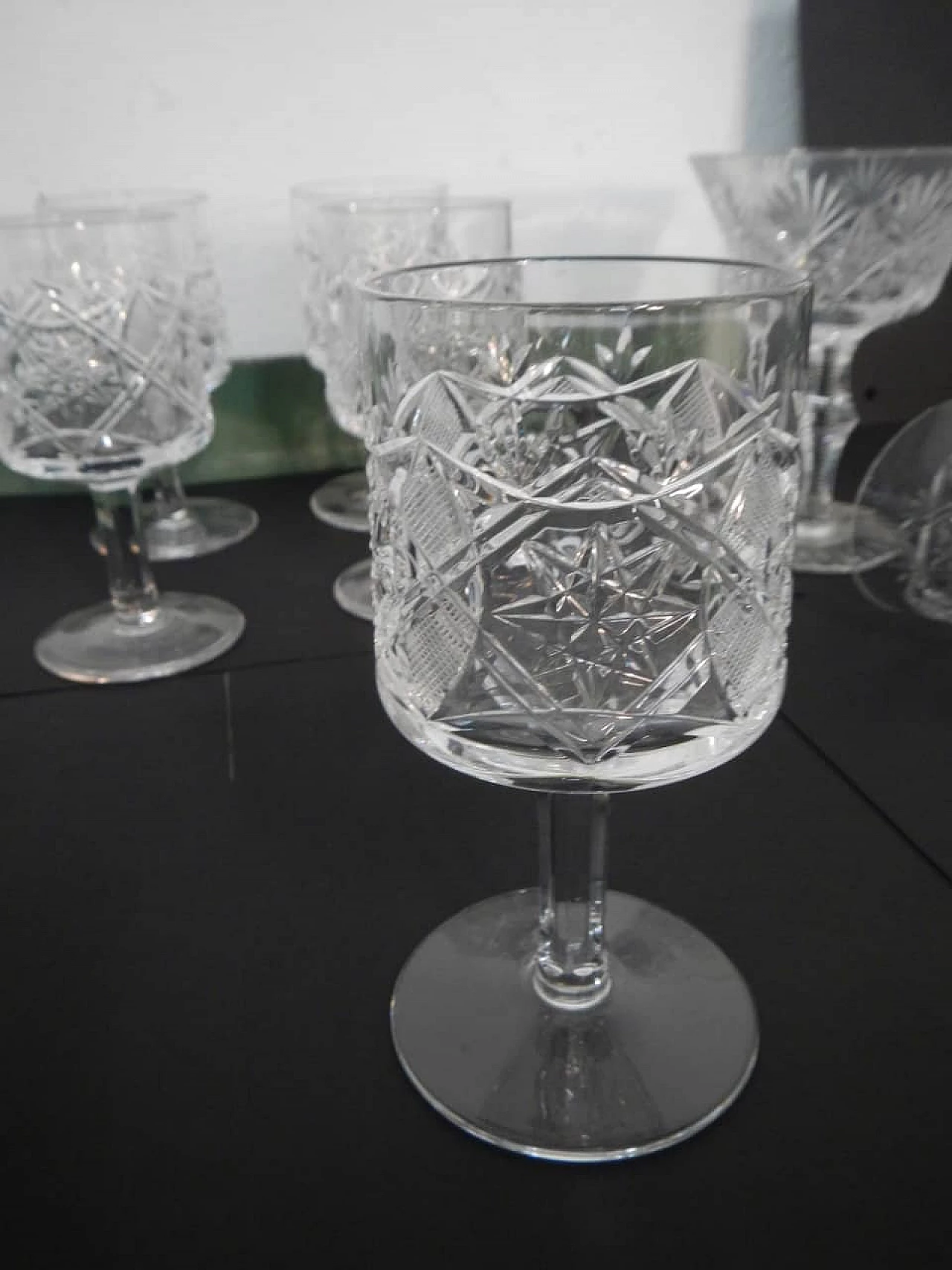 12 Crystal glasses, 1950s 6