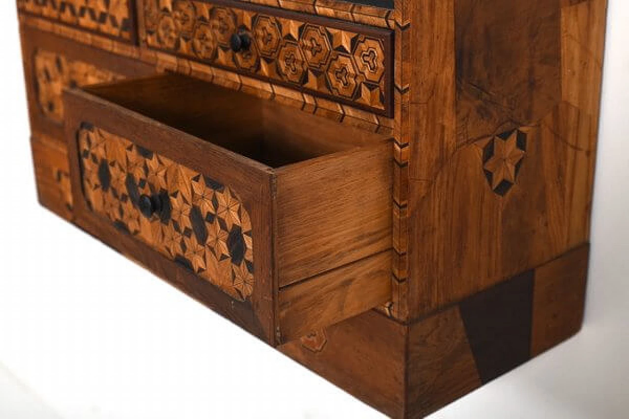 Tansu dresser in inlaid wood, 1920s 11