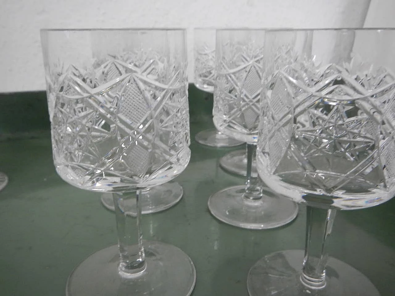 12 Bicchieri in cristallo, anni '50 7