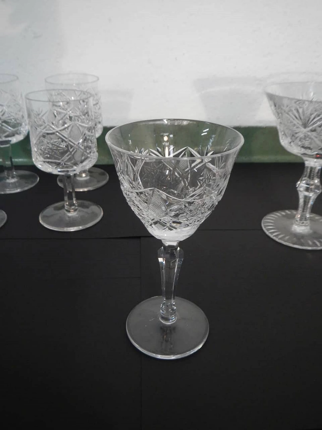12 Bicchieri in cristallo, anni '50 8