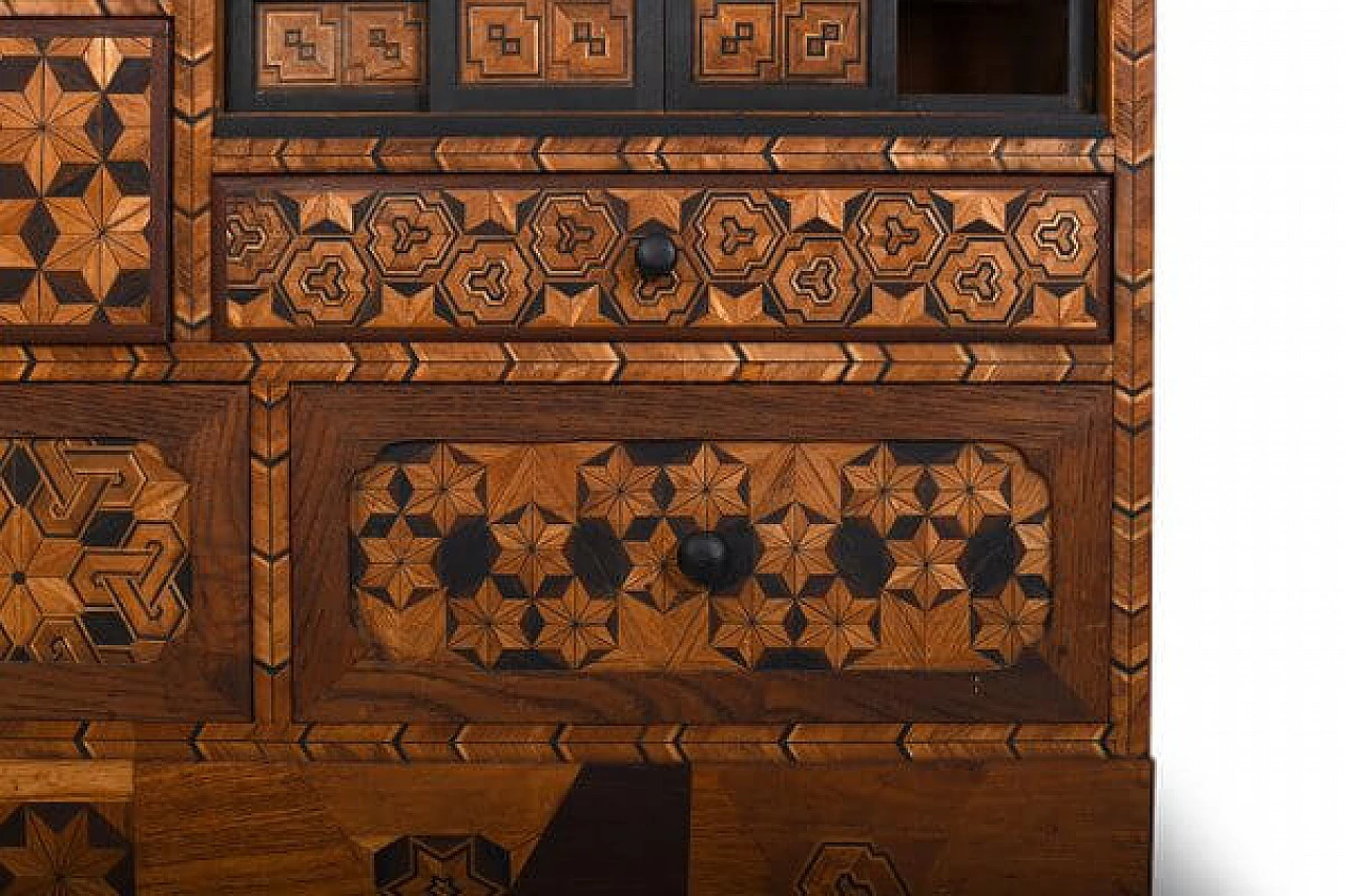 Tansu dresser in inlaid wood, 1920s 14